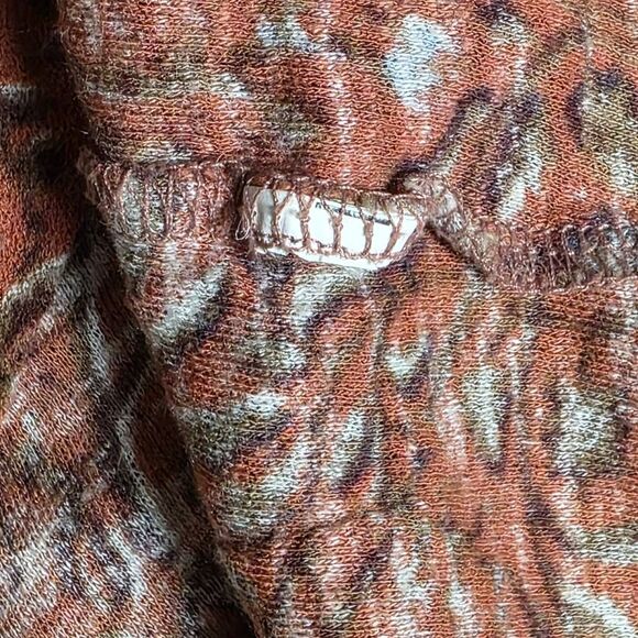 Lucky Brand Rust Floral Cold Shoulder Top S - Picture 6 of 7